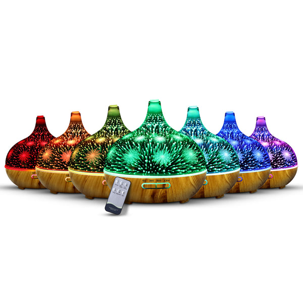 DEVANTI Aroma Aromatherapy Diffuser 3D LED Night Light Firework Air Humidifier Purifier 400ml Remote Control freeshipping - Awezingly