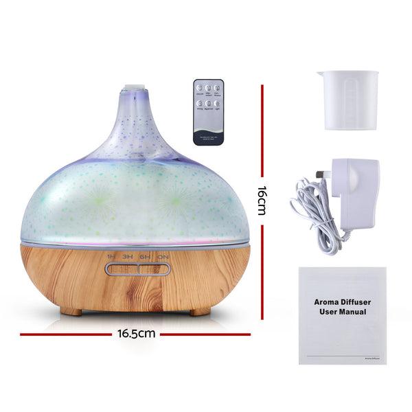 DEVANTI Aroma Aromatherapy Diffuser 3D LED Night Light Firework Air Humidifier Purifier 400ml Remote Control freeshipping - Awezingly
