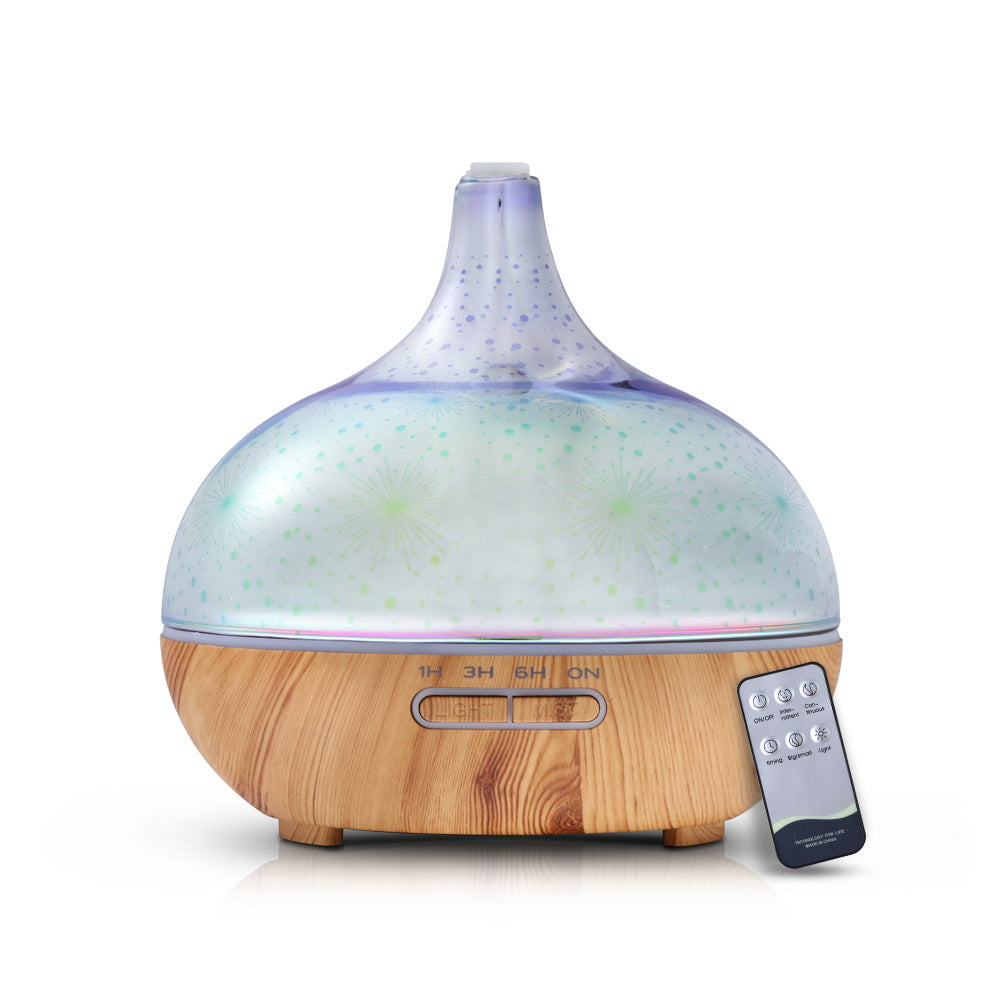 DEVANTI Aroma Aromatherapy Diffuser 3D LED Night Light Firework Air Humidifier Purifier 400ml Remote Control freeshipping - Awezingly