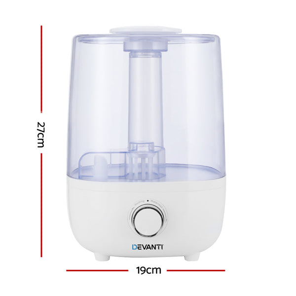 Devanti 4L Air Humidifier Ultrasonic Purifier Mist Aroma Diffuser Aromatherapy Devanti