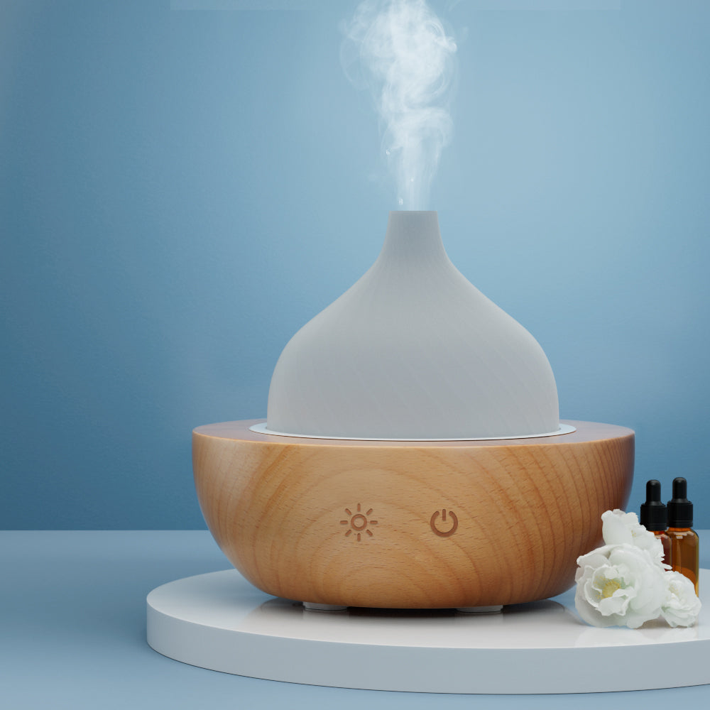 Devanti Aroma Aromatherapy Diffuser LED Oil Ultrasonic Air Humidifier Glass Wood Devanti