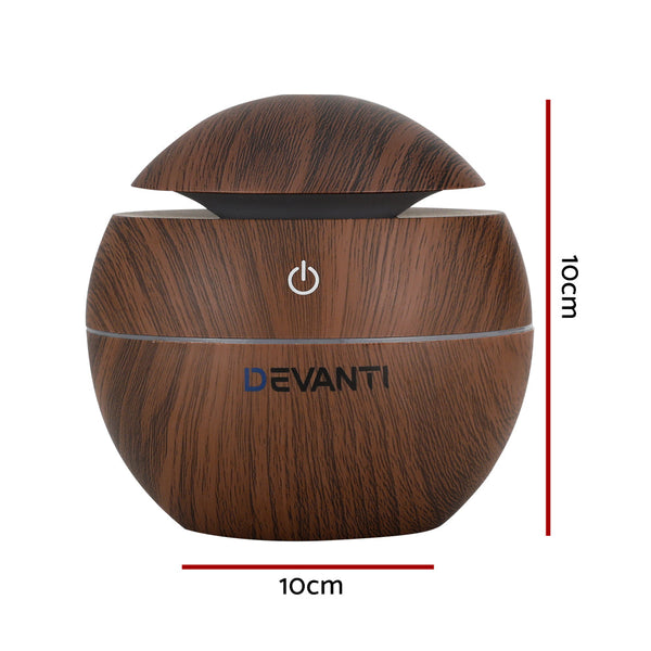 Devanti Aroma Diffuser Aromatherapy Essential Oils Air Humidifier LED 130ML Devanti