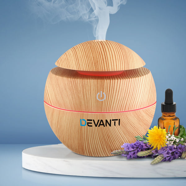 Devanti Aromatherapy Diffuser Aroma Essential Oils Air Humidifier LED Light 130ml freeshipping - Awezingly