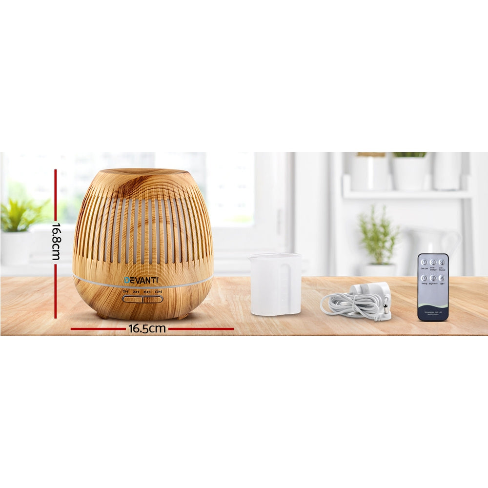 Devanti Aromatherapy Diffuser Aroma Essential Oils Air Humidifier LED Light 400ml freeshipping - Awezingly