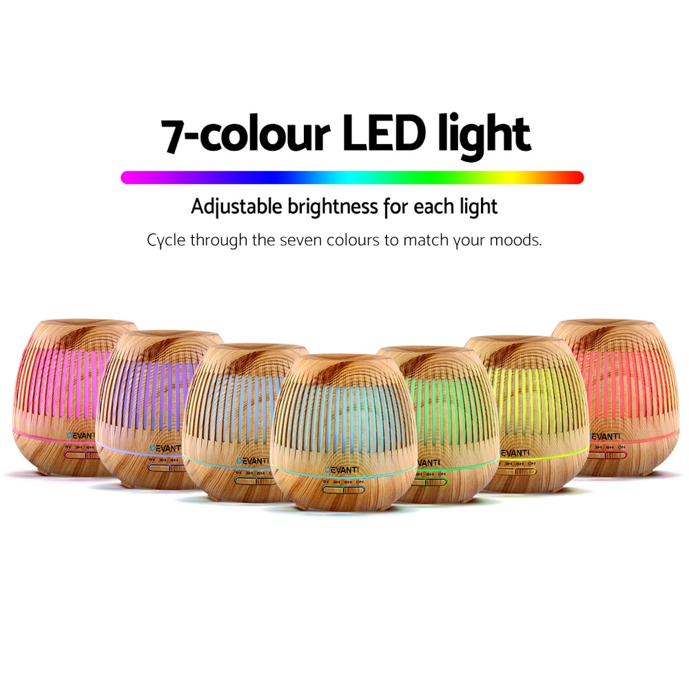 Devanti Aromatherapy Diffuser Aroma Essential Oils Air Humidifier LED Light 400ml freeshipping - Awezingly