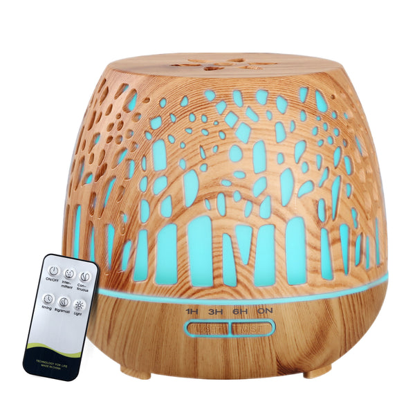Devanti Aroma Diffuser Aromatherapy Humidifier Essential Oil Ultrasonic Cool Mist Wood Grain Remote Control 400ml freeshipping - Awezingly
