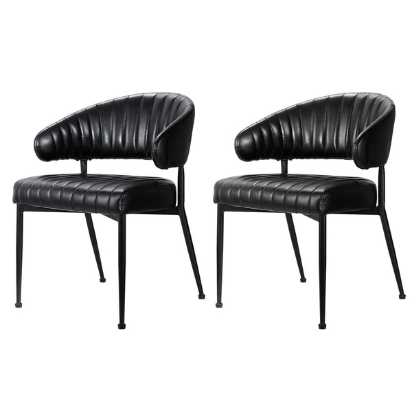 Artiss Dining Chairs Black PU Leather Yolanda Artiss