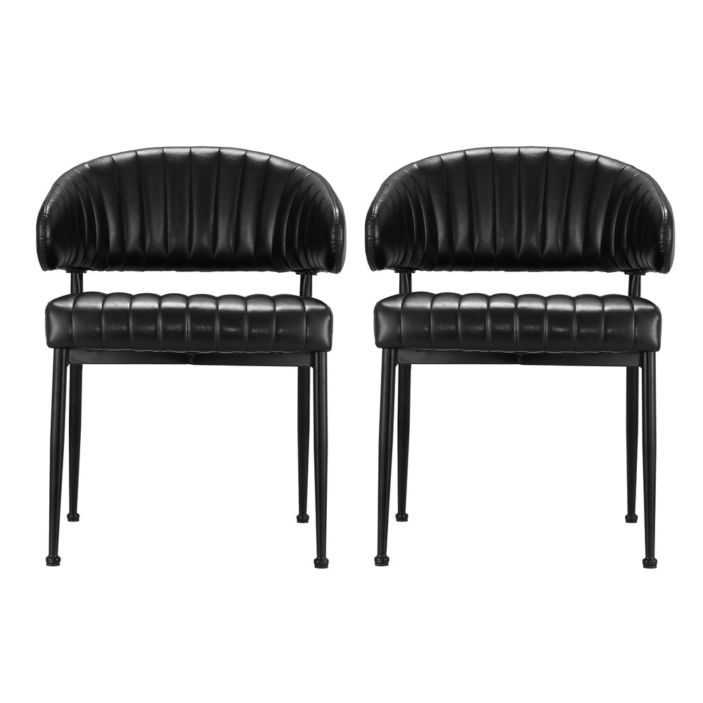 Artiss Dining Chairs Black PU Leather Yolanda Artiss