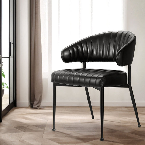 Artiss Dining Chairs Black PU Leather Yolanda Artiss