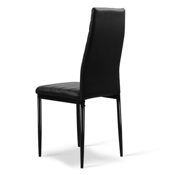 Artiss Set of 4 Dining Chairs PVC Leather - Black freeshipping - Awezingly