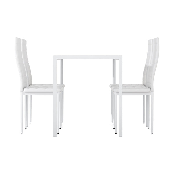 Artiss Dining Chairs and Table Dining Set 4 Chair Set Of 5 Wooden Top White Artiss