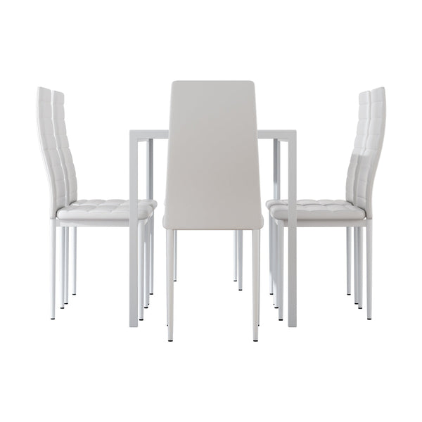 Artiss Dining Chairs and Table Dining Set 6 Chair Set Of 7 Wooden Top White Artiss