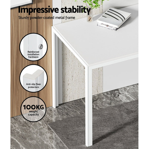 Artiss Dining Chairs and Table Dining Set 6 Chair Set Of 7 Wooden Top White Artiss