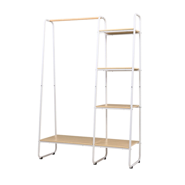 Closet Storage Rack Clothes Hanger Shelf Garment Rail Stand Wardrobe Organizer White freeshipping - Awezingly