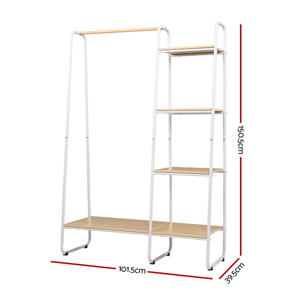 Closet Storage Rack Clothes Hanger Shelf Garment Rail Stand Wardrobe Organizer White freeshipping - Awezingly