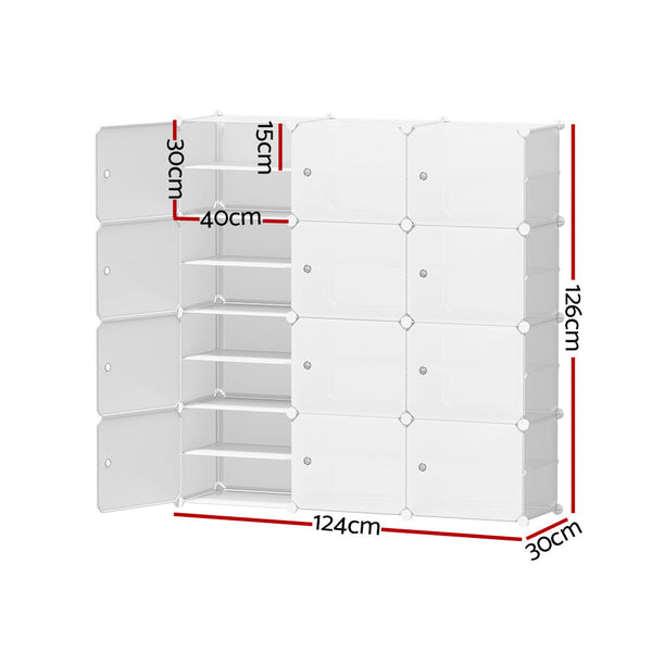 Artiss DIY Shoe Box Shoe Cabinet White Storage Cube Portable Organiser Stand Artiss