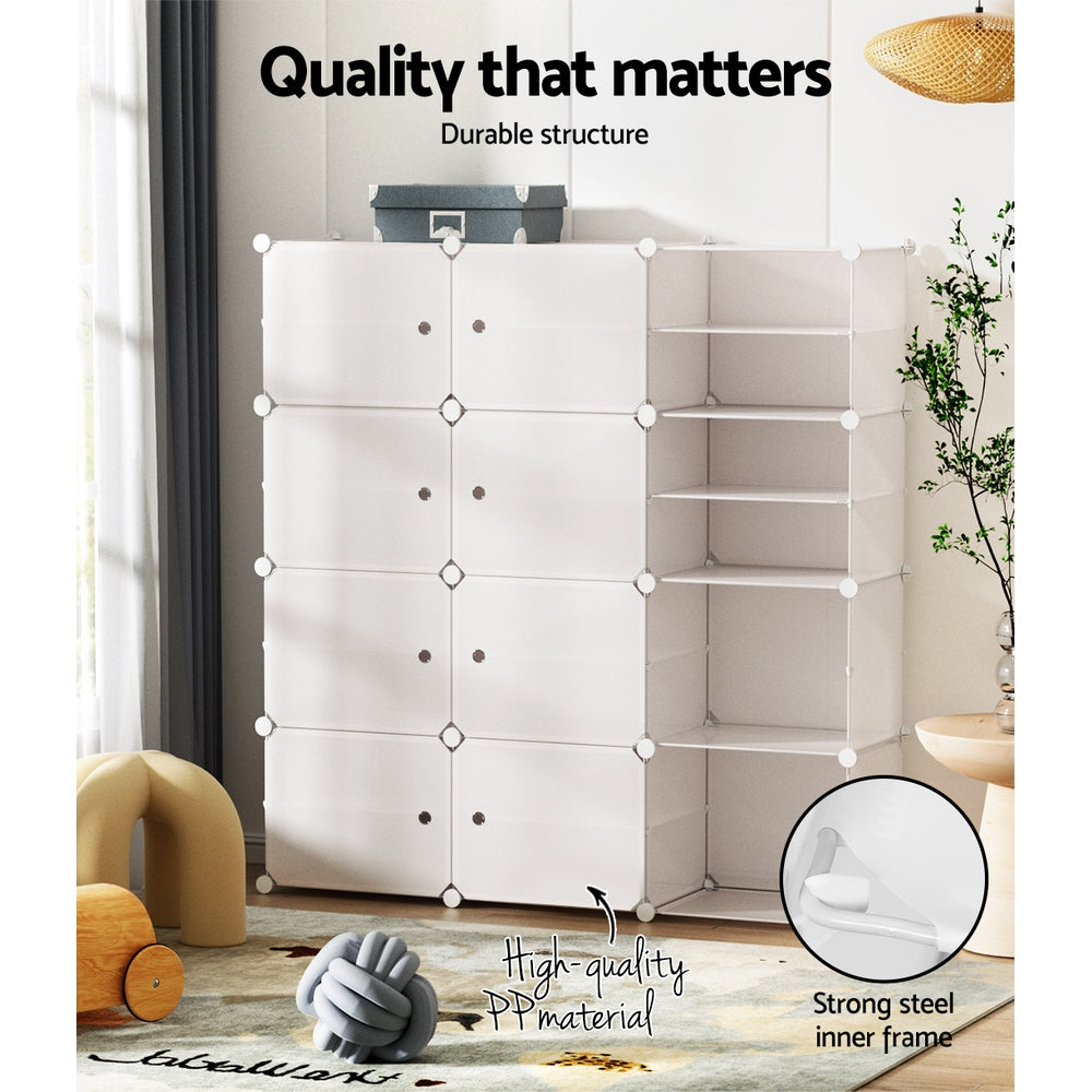 Artiss DIY Shoe Box Shoe Cabinet White Storage Cube Portable Organiser Stand Artiss