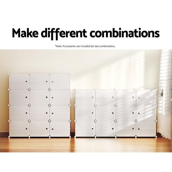 Artiss DIY Shoe Box Shoe Cabinet White Storage Cube Portable Organiser Stand Artiss