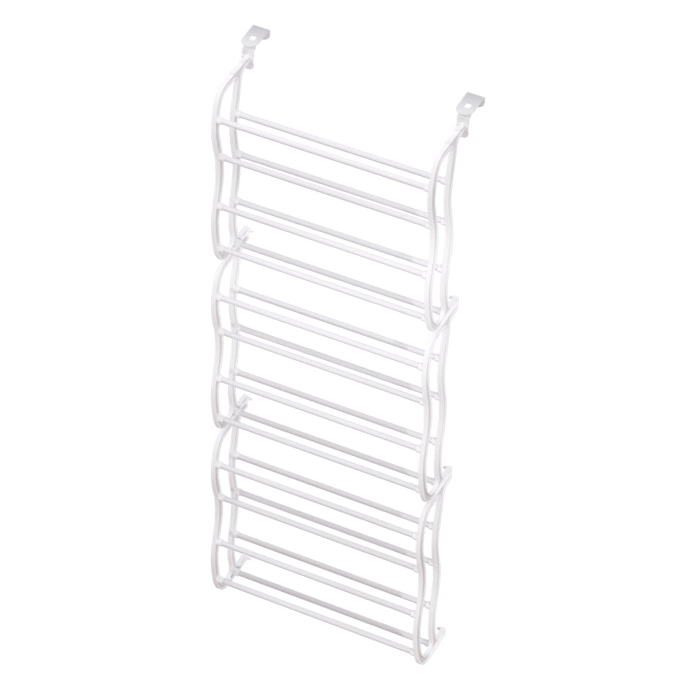 Artiss Shoe Rack 12-tier 24 Pairs Wall Mounted Metal Plastic Shoe Shleves White Artiss