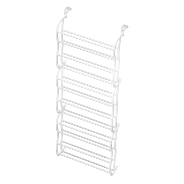 Artiss Shoe Rack 12-tier 24 Pairs Wall Mounted Metal Plastic Shoe Shleves White Artiss