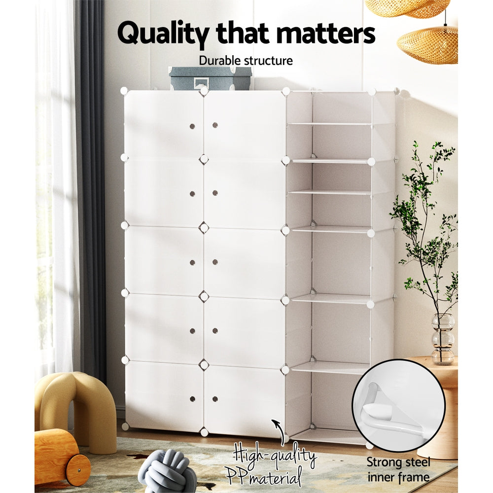 Artiss Shoe Cabinet DIY Shoe Box White Cube Portable Organiser Storage Stand Artiss