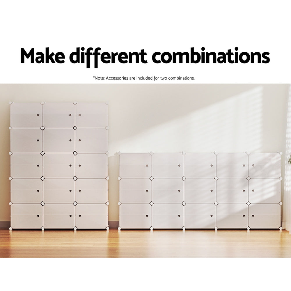 Artiss Shoe Cabinet DIY Shoe Box White Cube Portable Organiser Storage Stand Artiss