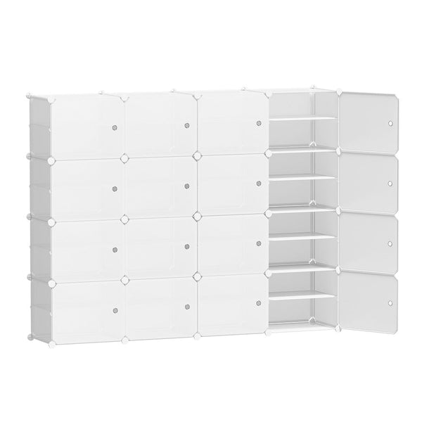 Artiss DIY Shoe Cabinet Shoe Box White Storage Cube Portable Organiser Stand Artiss