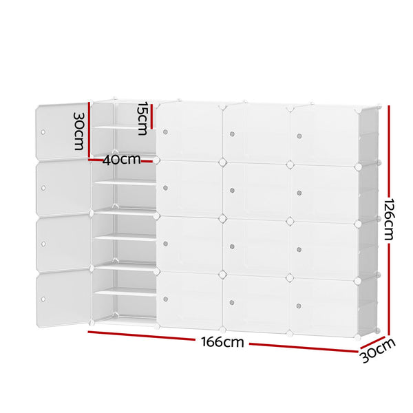 Artiss DIY Shoe Cabinet Shoe Box White Storage Cube Portable Organiser Stand Artiss
