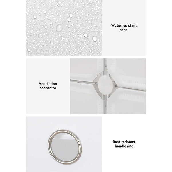 Artiss DIY Shoe Cabinet Shoe Box White Storage Cube Portable Organiser Stand Artiss