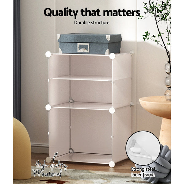 Artiss Shoe Cabinet DIY Shoe Box White Storage Cube Portable Organiser Stand Artiss