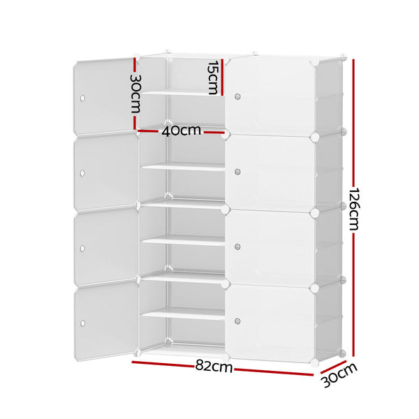 Artiss Shoe Cabinet DIY Storage Cube Shoe Box White Portable Organiser Stand Artiss