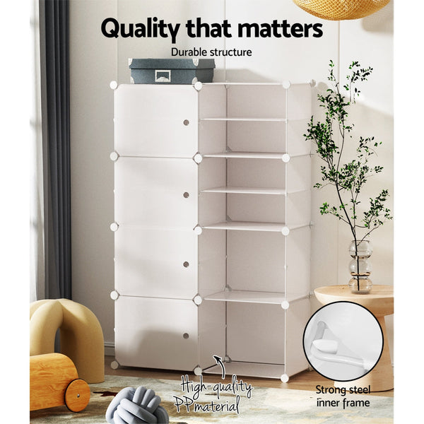 Artiss Shoe Cabinet DIY Storage Cube Shoe Box White Portable Organiser Stand Artiss