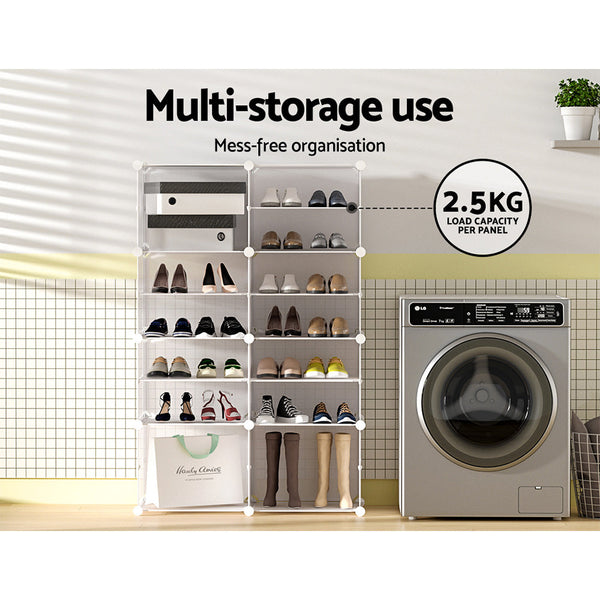 Artiss Shoe Cabinet DIY Storage Cube Shoe Box White Portable Organiser Stand Artiss