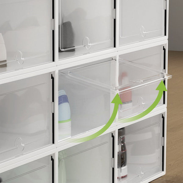 Artiss Shoe Box Set of 12 Storage Case Stackable Plastic Shoe Cabinet Cube White Artiss