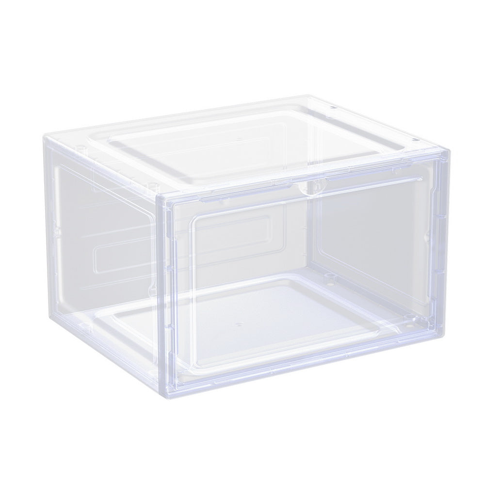 Artiss DIY Shoe Box Set of 2 Stackable Shoe Storage Case Magnetic Door Artiss