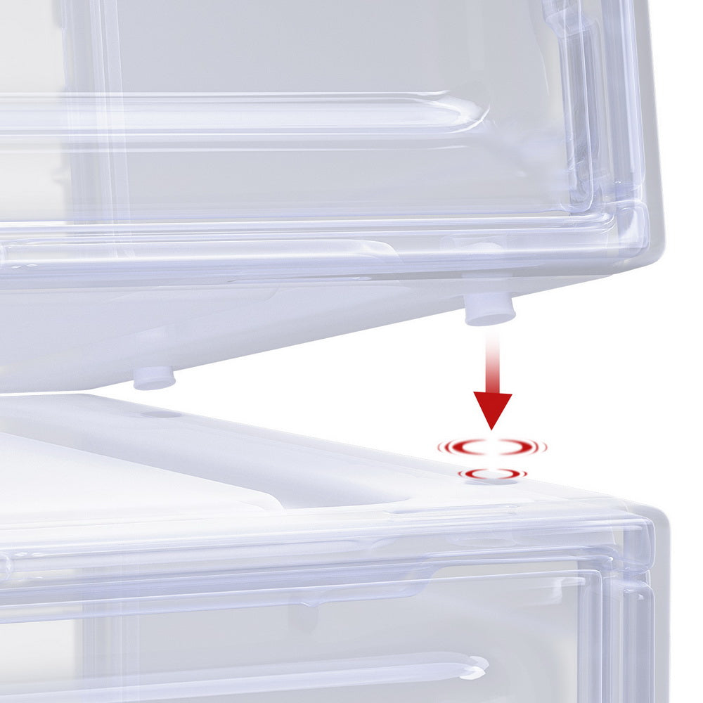 Artiss DIY Shoe Box Set of 2 Stackable Shoe Storage Case Magnetic Door Artiss