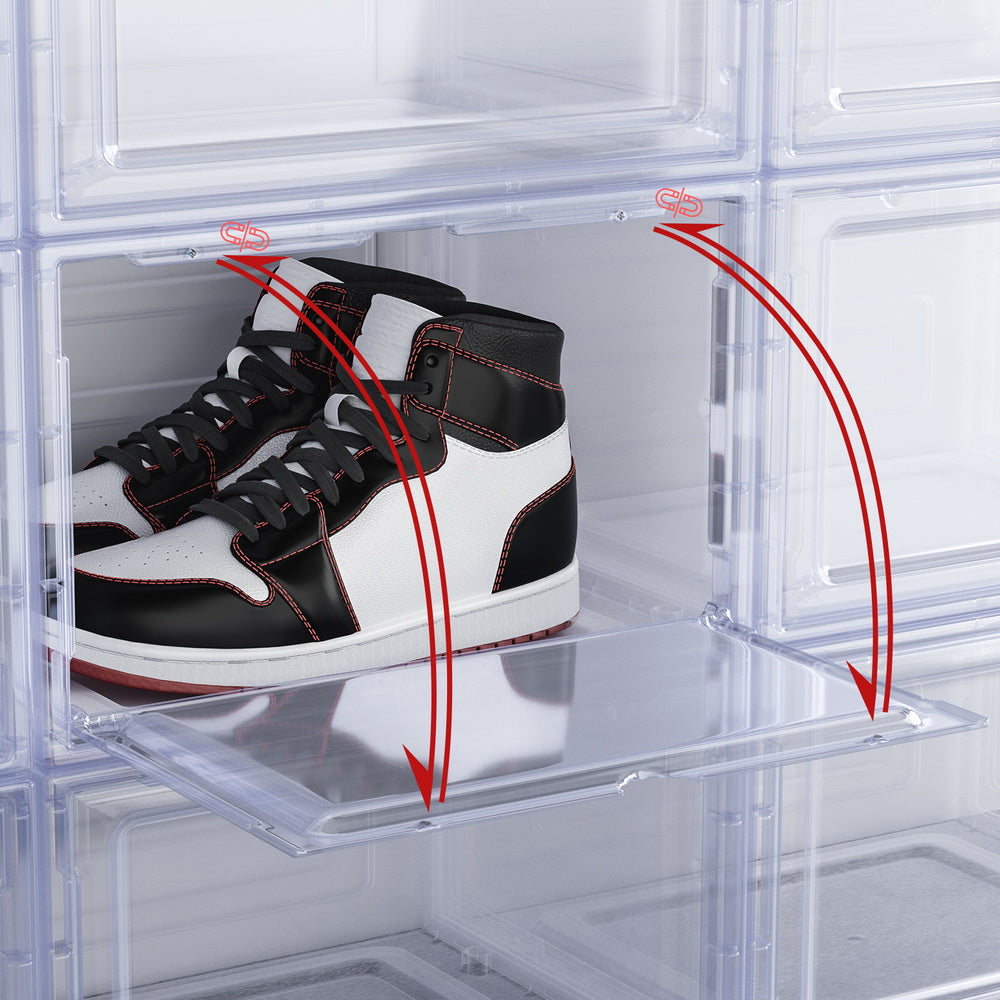 Artiss DIY Shoe Box Set of 6 Stackable Magnetic Door Artiss