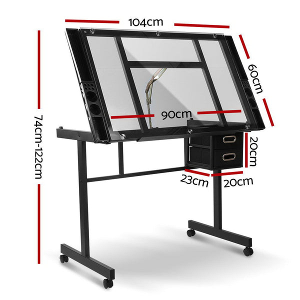 Artiss Adjustable Drawing Desk - Black and Grey Artiss