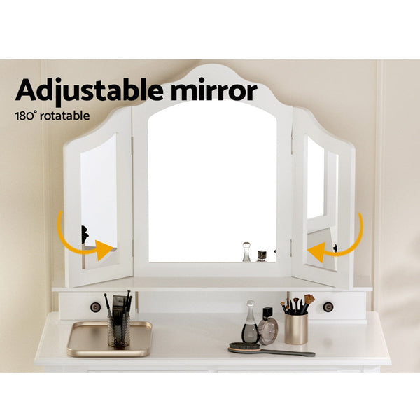 Artiss Dressing Table with Mirror - White Artiss