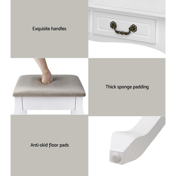 Artiss Dressing Table with Mirror - White Artiss