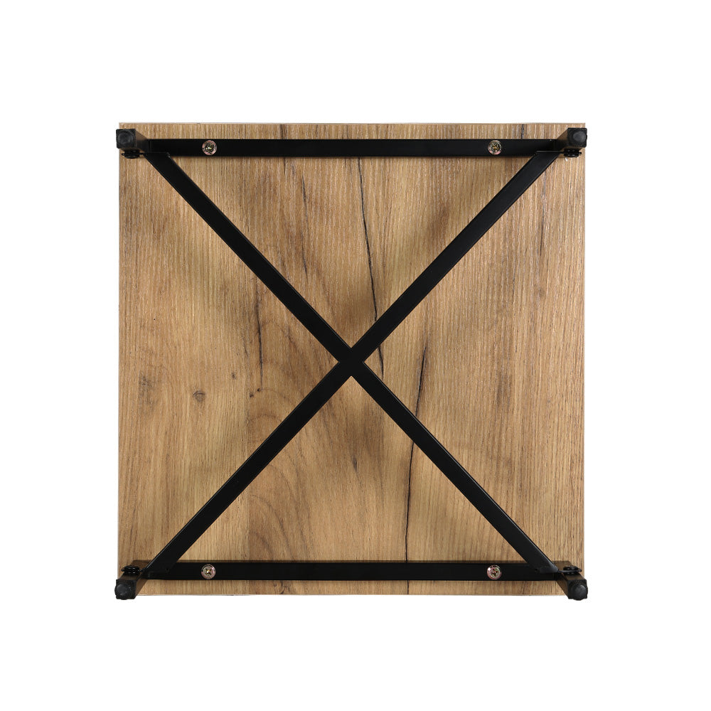 Artiss Bedside Table Drawers Shelf Side Nightstand Storage Bedroom Rust Oak Artiss