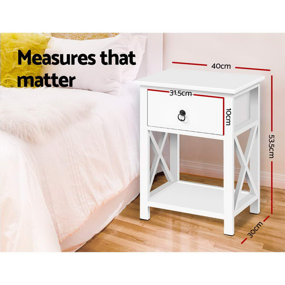 Artiss Set of 2 Bedside Tables Drawers Side Table Nightstand Lamp Chest Unit Cabinet freeshipping - Awezingly