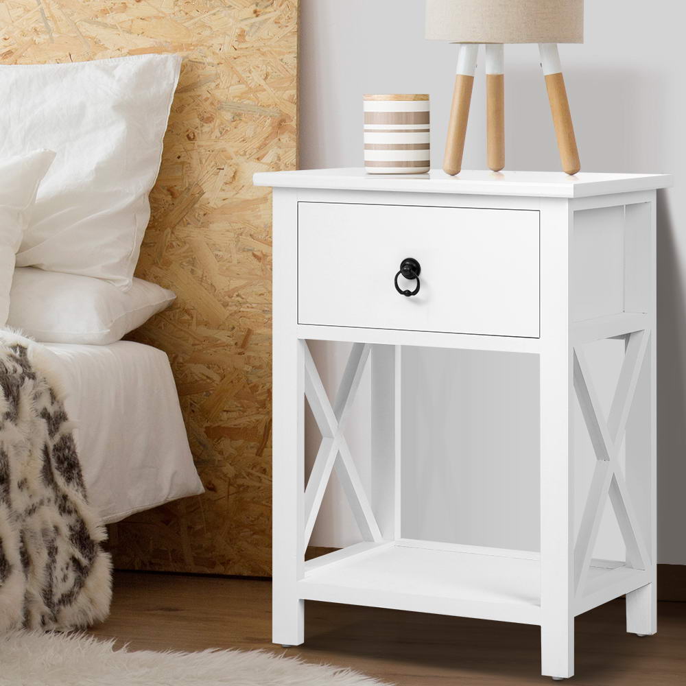 Artiss Set of 2 Bedside Tables Drawers Side Table Nightstand Lamp Chest Unit Cabinet freeshipping - Awezingly
