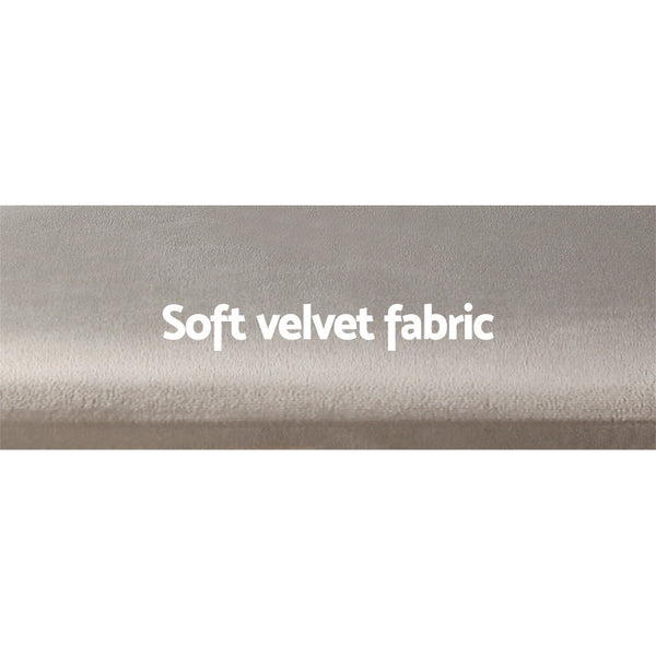 Artiss Dressing Table Stool Makeup Chair Bedroom Vanity Velvet Fabric Grey Artiss