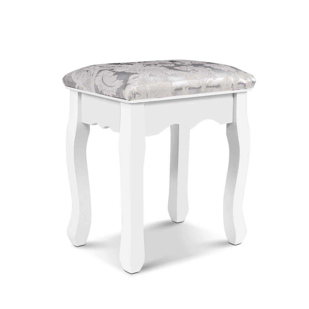 Artiss Dressing Stool Bedroom White Make Up Chair Living Room Fabric Furniture freeshipping - Awezingly
