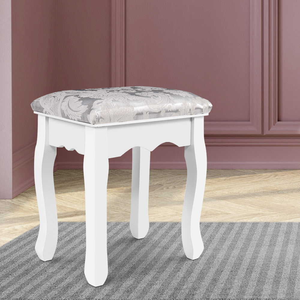 Artiss Dressing Stool Bedroom White Make Up Chair Living Room Fabric Furniture freeshipping - Awezingly