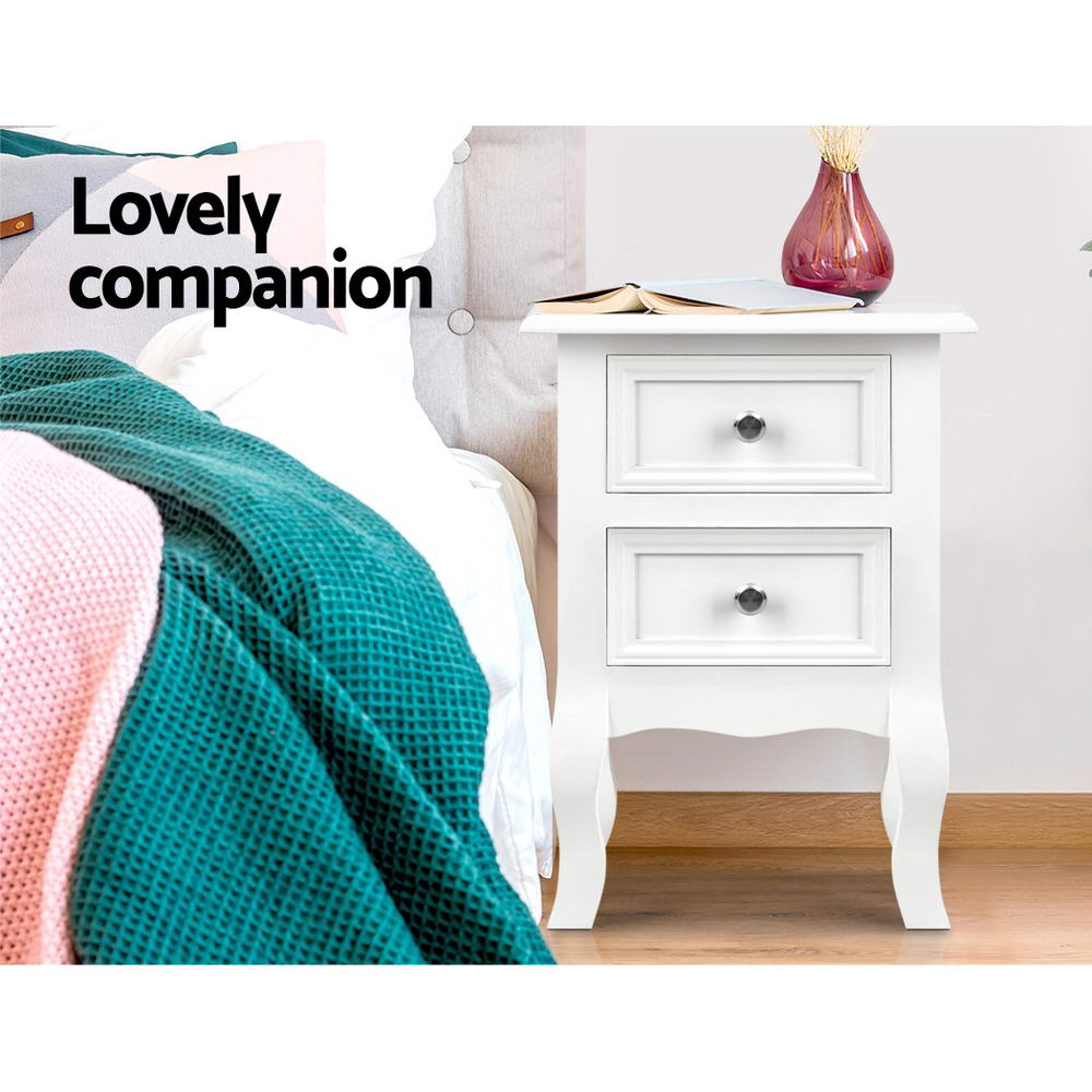 Artiss Bedside Tables Drawers Side Table French Storage Cabinet Nightstand Lamp freeshipping - Awezingly