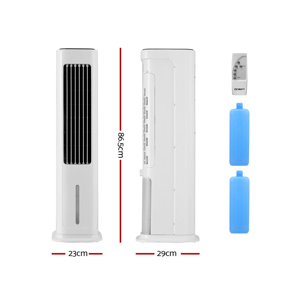 Devanti Tower Evaporative Air Cooler Conditioner Portable Cool Fan Humidifier 6L Devanti