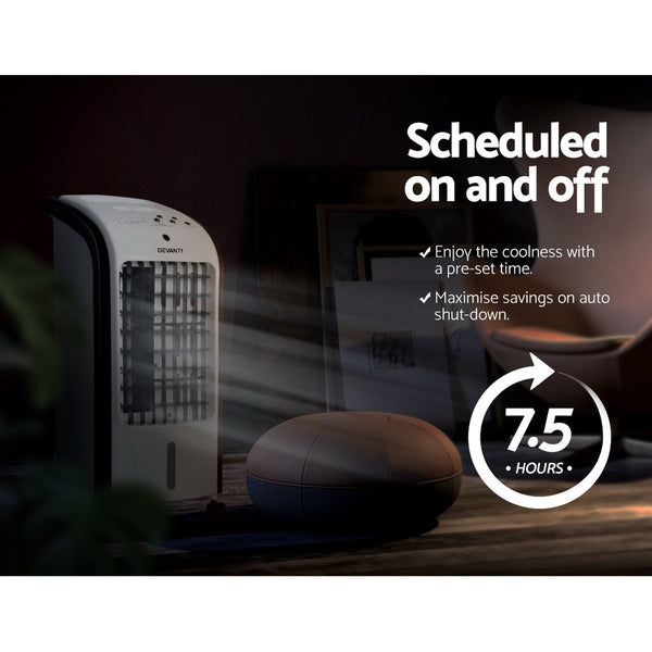 Devanti Evaporative Air Cooler Conditioner Portable 4L Cooling Fan Humidifier freeshipping - Awezingly