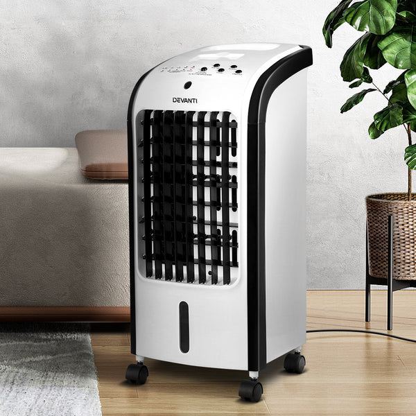 Devanti Evaporative Air Cooler Conditioner Portable 4L Cooling Fan Humidifier freeshipping - Awezingly